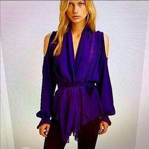 💕 RACHEL ZOE Gia Silk Blouse. Deep purple